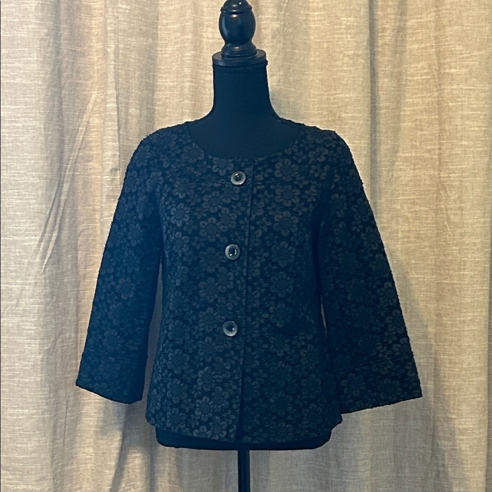Lafayette 148 New York Black Floral Blazer